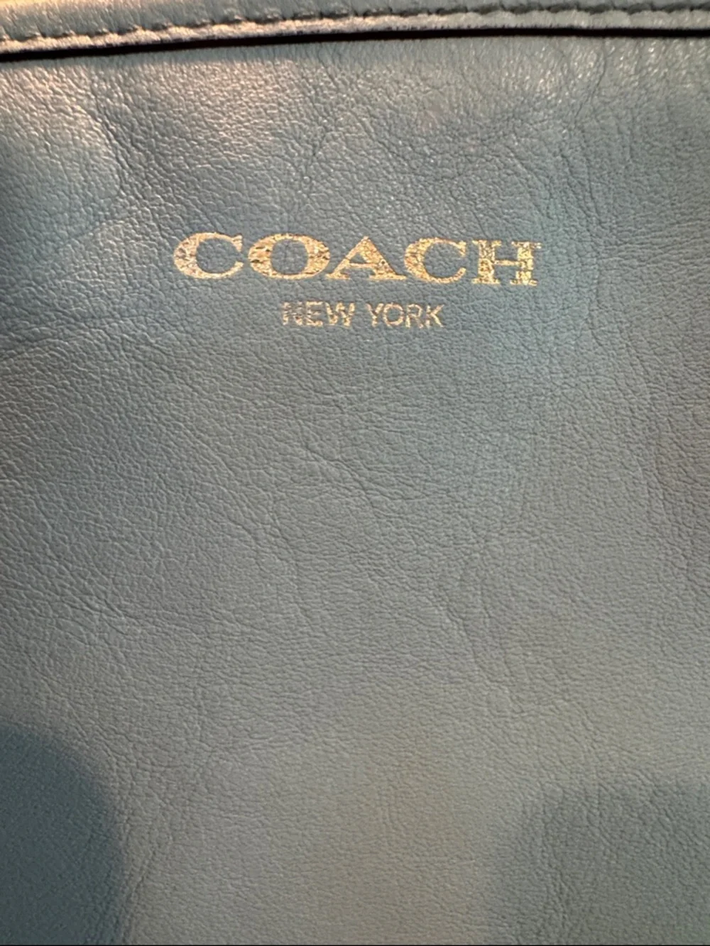 Coach Legacy Light Blue Leather Shoulder Bag with Tassel
